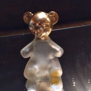 Avon Gold and Clear Bear Figurine